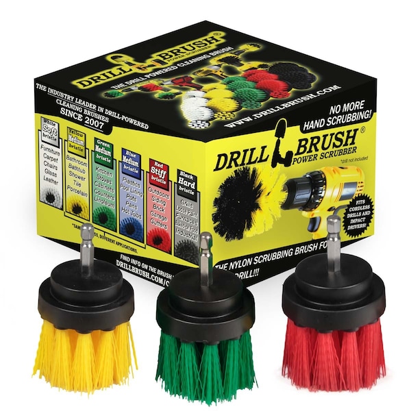 Cepillo Perforador Power Scrubber de Useful Products 5 pulgadas de ancho 5 pulgadas de largo, Variedad - 2IN-L-GRY-QC-DB