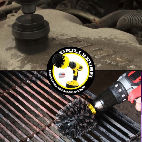 Cepillos de limpieza rotativos ultra rígidos Drillbrush Black, paquete de 2 - K-S-2O-QC-DB