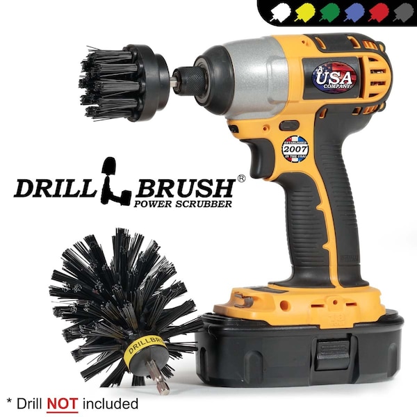 Cepillos de limpieza rotativos ultra rígidos Drillbrush Black, paquete de 2 - K-S-2O-QC-DB