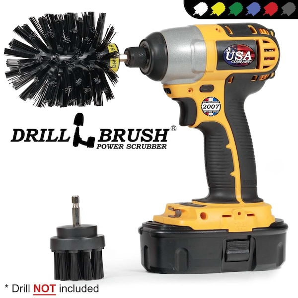 Cepillos de limpieza rotativos ultra rígidos Drillbrush Black, paquete de 2 - K-S-2O-QC-DB