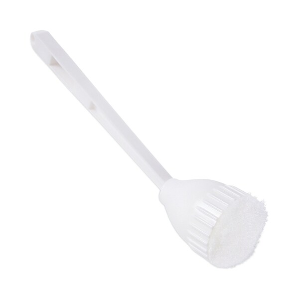 Cepillos para baño Boardwalk, mango de 10 pulgadas de largo, blanco, de plástico, 12 pulgadas de largo en total - BWK00170EA