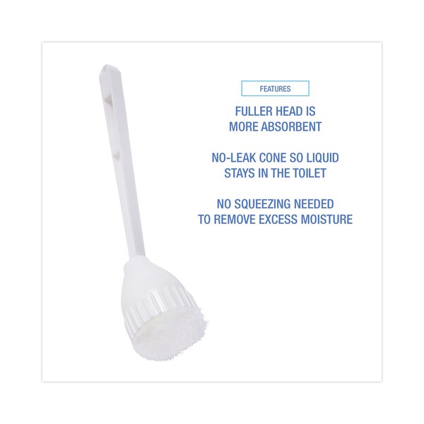 Cepillos para baño Boardwalk, mango de 10 pulgadas de largo, blanco, de plástico, 12 pulgadas de largo en total - BWK00170EA