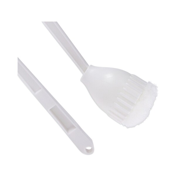 Cepillos para baño Boardwalk, mango de 10 pulgadas de largo, blanco, de plástico, 12 pulgadas de largo en total - BWK00170EA