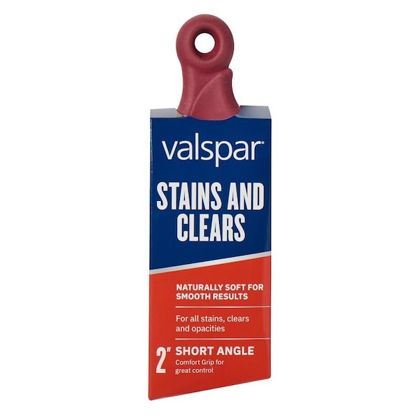 Brocha de Sasheo Valspar para Manchas y Selladores, 2 pulgadas de ancho, Brocha Angular, Cerdas de Poliéster, Ergonómica, Mango Corto - 884289200