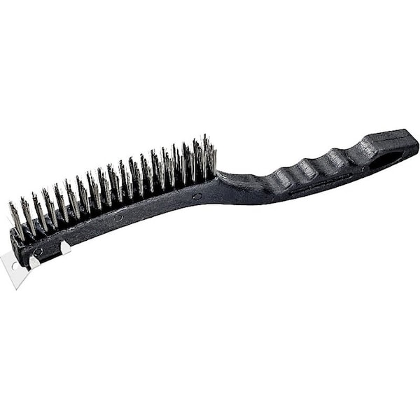 Cepillo de Alambre Prosource con Raspador, Recorte de 1-3/8 pulgadas, Cerdas Metálicas, Cepillo de 5/8 de pulgada de Ancho, Longitud Total de 13-1/2 pulgadas - SJ3133-S
