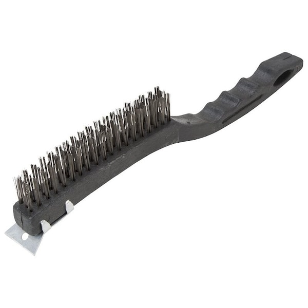 Cepillo de Alambre Prosource con Raspador, Recorte de 1-3/8 pulgadas, Cerdas Metálicas, Cepillo de 5/8 de pulgada de Ancho, Longitud Total de 13-1/2 pulgadas - SJ3133-S