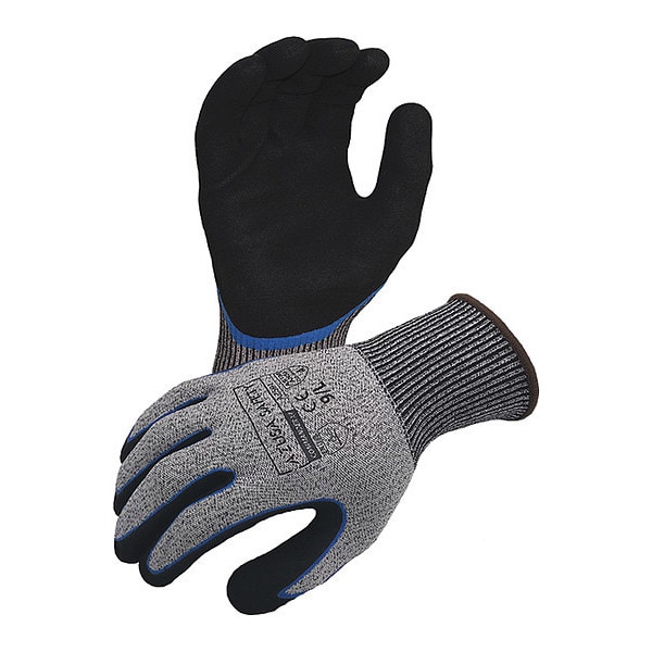 Guantes de trabajo resistentes al corte Azusa Safety, Nivel de corte A4, Gris/Azul/Negro, Talla L - AZ591.