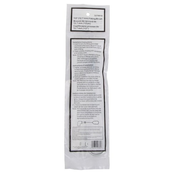 Cepillo para Conexiones Prosource, 6-1/4 pulgadas de Largo Total, Cerdas de Acero Inoxidable, Cerdas de 1 pulgada de Largo - PMB-508-3L