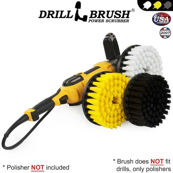 Kit de limpieza de variedad de Drillbrush de 7 pulgadas para pulidora de velocidad variable - 7IN-L-WYK-T-DB