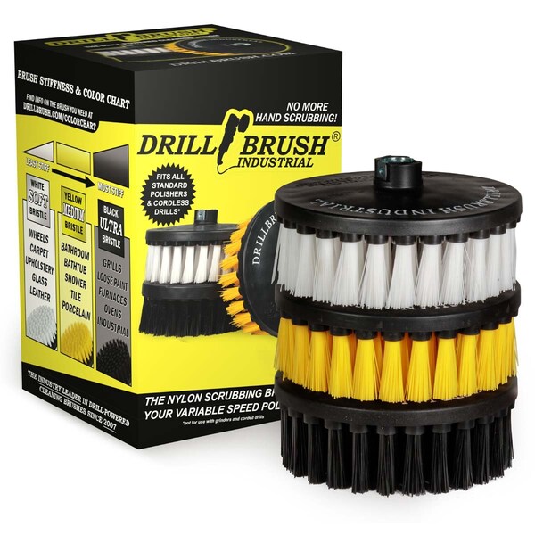 Kit de limpieza de variedad de Drillbrush de 7 pulgadas para pulidora de velocidad variable - 7IN-L-WYK-T-DB