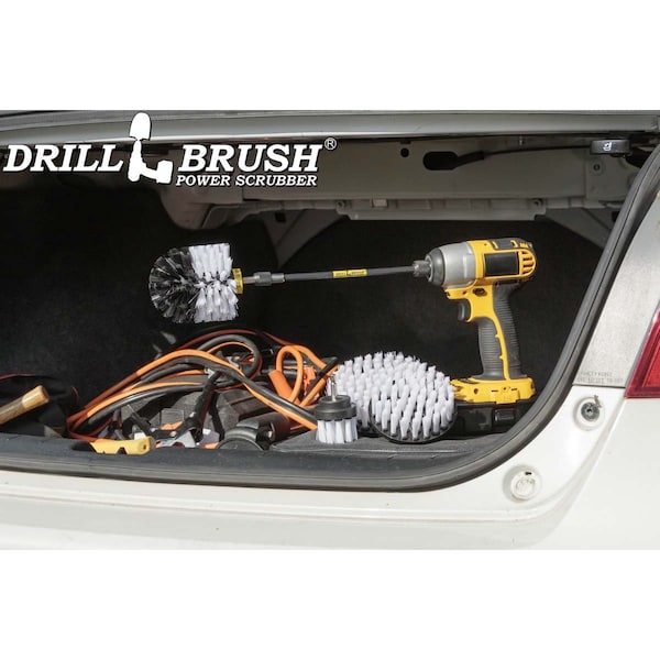Cepillo de Taladro Power Scrubber de Useful Products 5 pulgadas de ancho 7 pulgadas de largo, Blanco - W-S-542O-7X-QC-DB