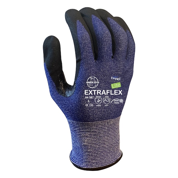 Guantes resistentes al corte Armor Guys, Nivel A3 de corte, 13g, azul oscuro, XL - 04-367-XL
