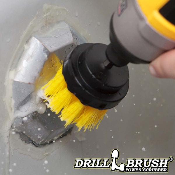 Cepillo de limpieza para taladro Drillbrush Power Drill Attachment para limpiar baños - 2IN-LIM-AMARILLO-CORTO-QC