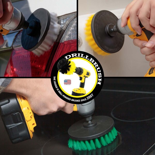 Limpieza del hogar Drillbrush - Herramientas de cocina - Limpiador de ducha - Accesorios de baño - 5IN-S-GWY-QC-DB