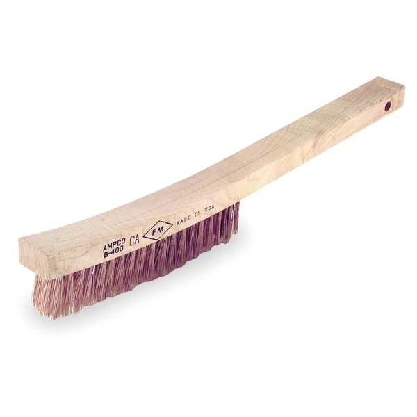 Cepillo Antichispa Ampco Safety Tools, Rígido, Mango de 13 3/4 pulgadas de Largo, Cerdas de 13 3/4 pulgadas de Largo, Bronce, Madera - B-400