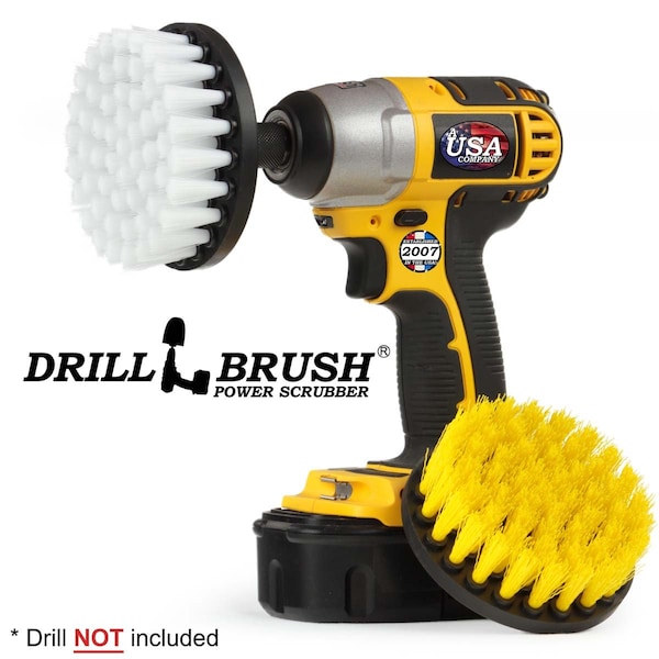 Cepillo para Taladro Drillbrush - Accesorios de Baño - Cortina de Baño - Tapete de Baño - 4IN-S-WY-QC-DB