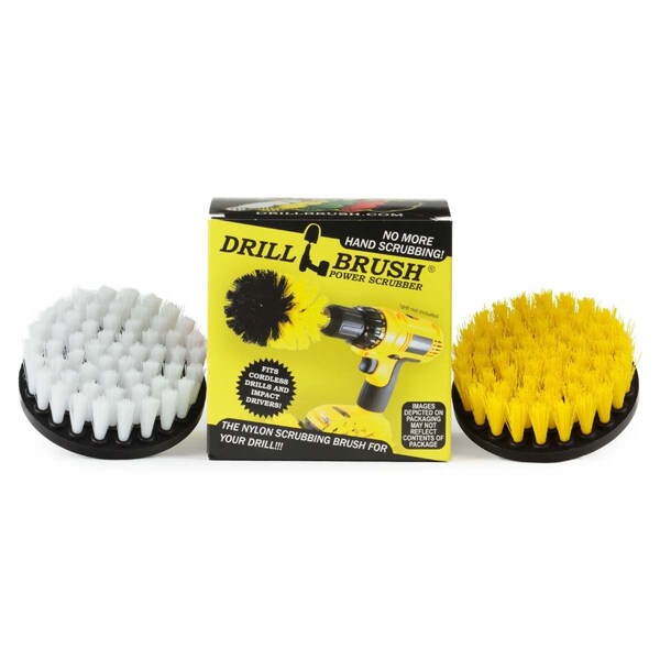 Cepillo para Taladro Drillbrush - Accesorios de Baño - Cortina de Baño - Tapete de Baño - 4IN-S-WY-QC-DB