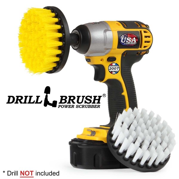 Cepillo para Taladro Drillbrush - Accesorios de Baño - Cortina de Baño - Tapete de Baño - 4IN-S-WY-QC-DB