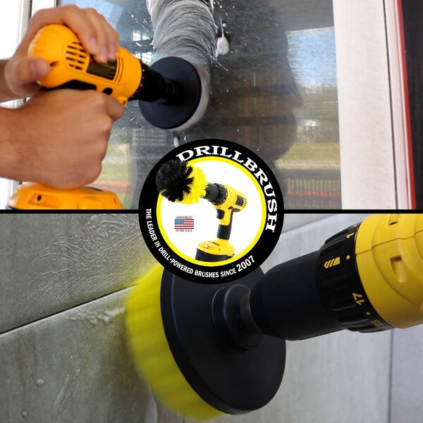 Cepillo para Taladro Drillbrush - Accesorios de Baño - Cortina de Baño - Tapete de Baño - 4IN-S-WY-QC-DB