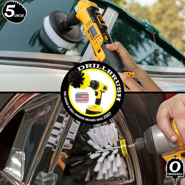 Cepillo Taladro Power Scrubber de Useful Products 5 pulgadas de ancho 5 pulgadas de largo, color blanco - W-S-5O-QC-DB