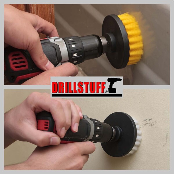 Accesorios para Baño Drillstuff - Productos de Limpieza - Cepillo de Taladro - Puerta de Ducha - 4IN-S-WY-QC-DS