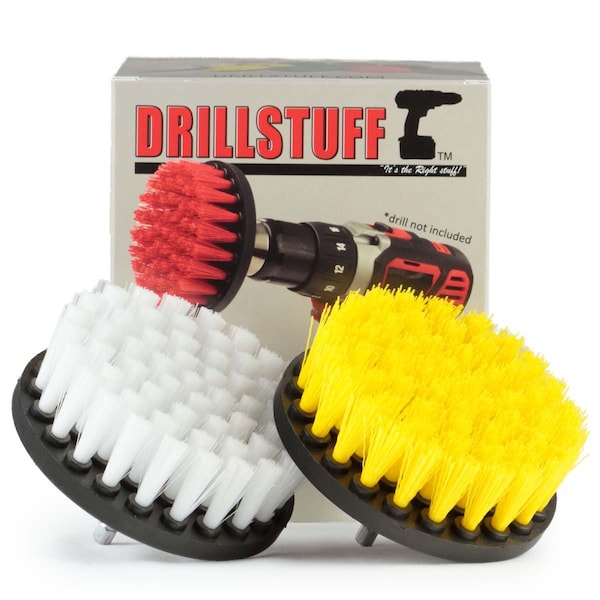 Accesorios para Baño Drillstuff - Productos de Limpieza - Cepillo de Taladro - Puerta de Ducha - 4IN-S-WY-QC-DS