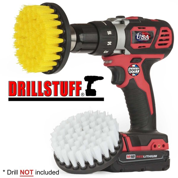 Accesorios para Baño Drillstuff - Productos de Limpieza - Cepillo de Taladro - Puerta de Ducha - 4IN-S-WY-QC-DS