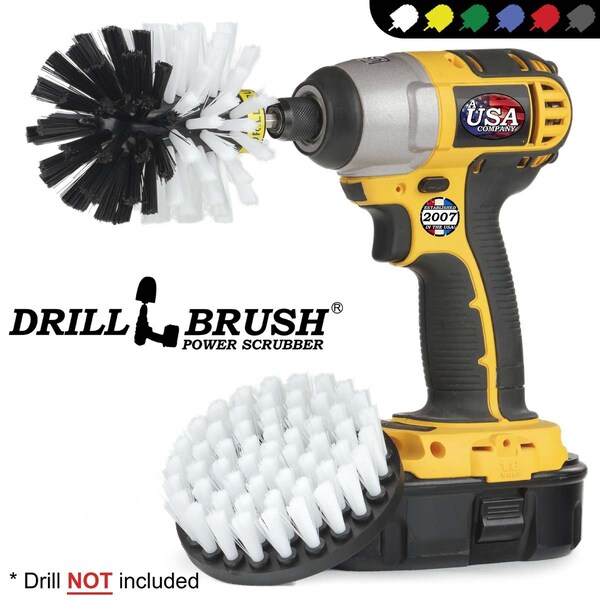 Suministros de limpieza Drillbrush - Cepillos giratorios para barcos y embarcaciones - Kayak - W-S-4O-QC-DB