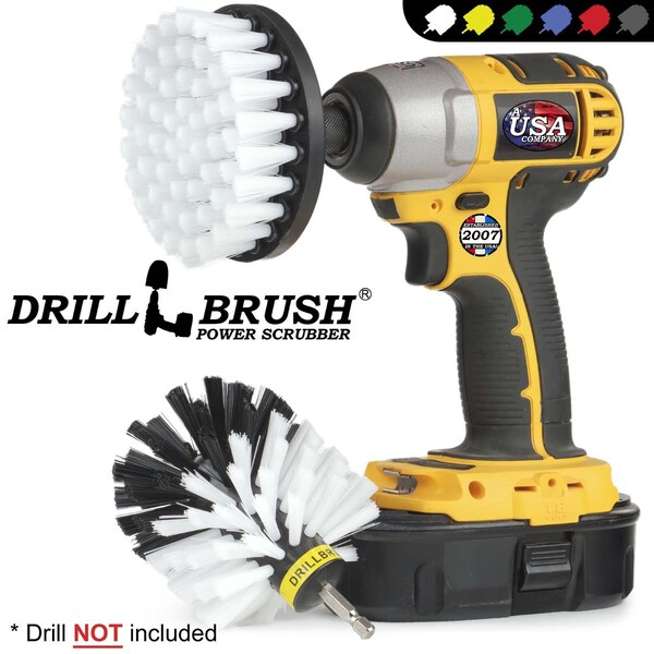 Suministros de limpieza Drillbrush - Cepillos giratorios para barcos y embarcaciones - Kayak - W-S-4O-QC-DB