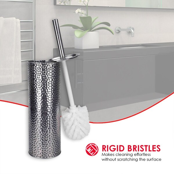 Portaescobillas de acero inoxidable martillado Home Basics - TB41271