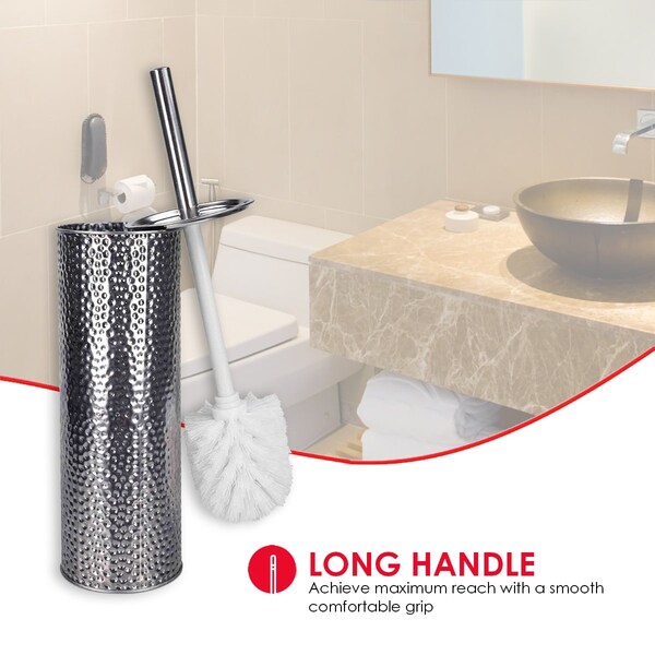 Portaescobillas de acero inoxidable martillado Home Basics - TB41271