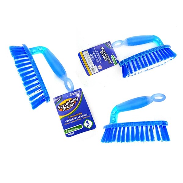 Escoba con mango azul y cerdas de goma Familymaid 63 pulgadas - 18057
