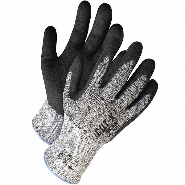 Guantes recubiertos Bdg, Nivel de corte A7, 13 ga, Negro/Gris, L - 99-1-9627-9