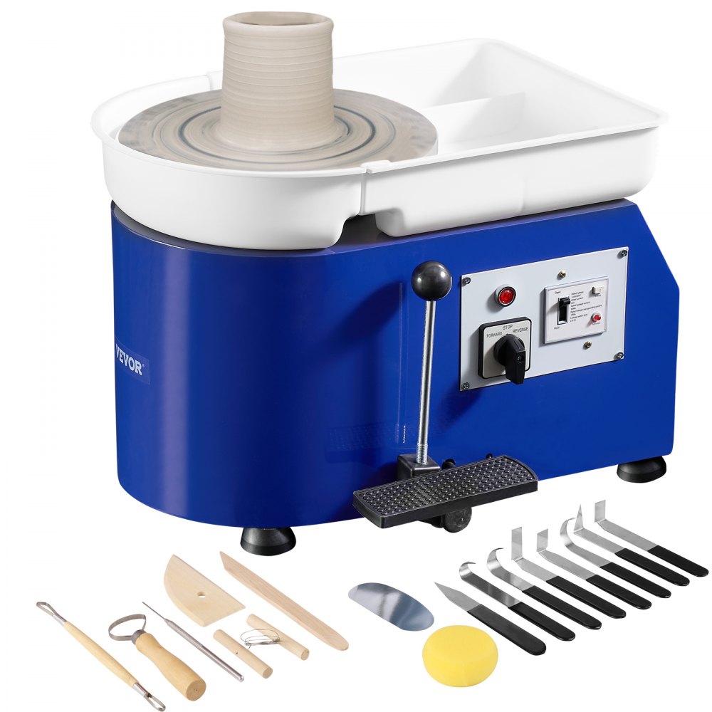 VEVOR Pottery Wheel for Adults and Beginners, 350W, 11in Clay Wheel Forming Machine, Adjustable 0-300RPM Speed Handle and Pedal Control, ABS Detachable Basin, Accessory Kit for Craft DIY, Blue Updated - XSLPJSDJTLS354E9IV1