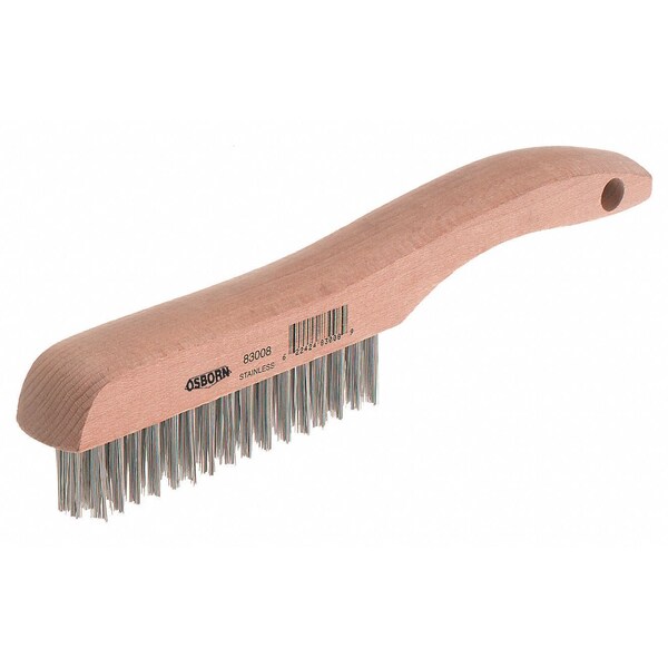 Cepillos para raspar alambre con mango de zapato de Osborn, acero, 1-1/8'' de largo de recorte, 10'' de largo total, mango de madera, paquete de 12 unidades - 0008300300.