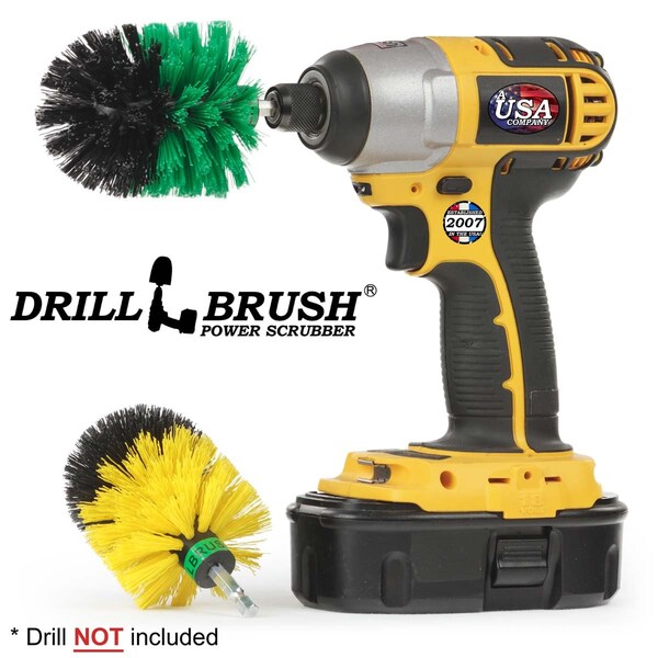 Cepillo de Taladro Power Scrubber de Useful Products 4 pulgadas de ancho 4 pulgadas de largo, Variedad - M-S-GY-QC-DB