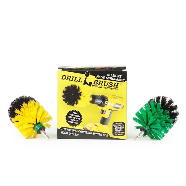 Cepillo de Taladro Power Scrubber de Useful Products 4 pulgadas de ancho 4 pulgadas de largo, Variedad - M-S-GY-QC-DB