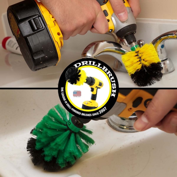 Cepillo de Taladro Power Scrubber de Useful Products 4 pulgadas de ancho 4 pulgadas de largo, Variedad - M-S-GY-QC-DB