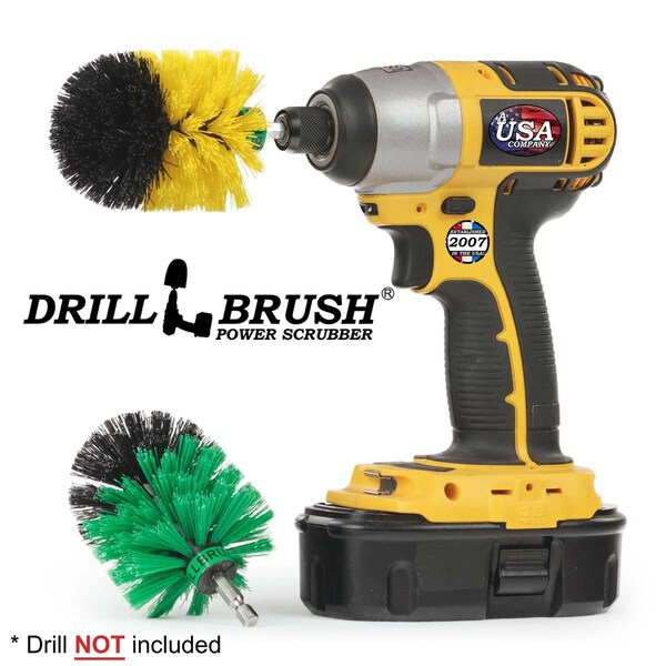 Cepillo de Taladro Power Scrubber de Useful Products 4 pulgadas de ancho 4 pulgadas de largo, Variedad - M-S-GY-QC-DB