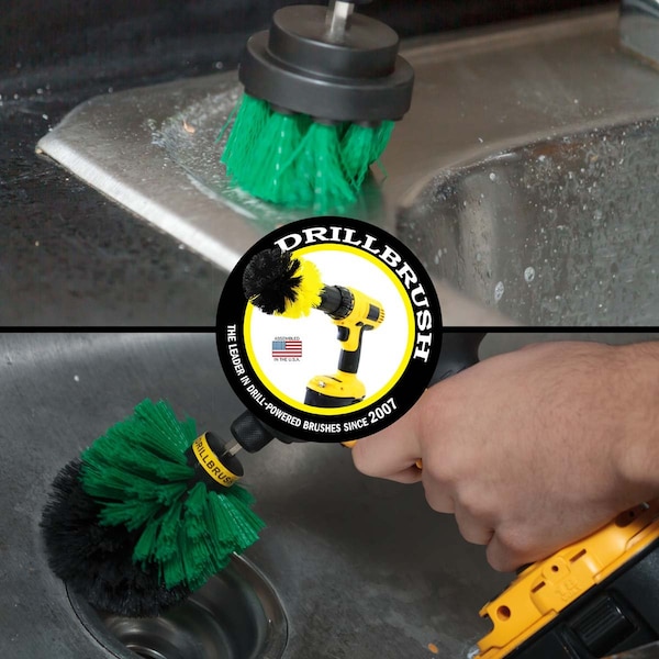 Brocha de Taladro Drillbrush Verde de Rigidez Media para Taladro Rotativo, Juego de 2 - G-S-2O-QC-DB
