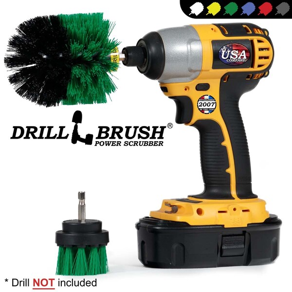Brocha de Taladro Drillbrush Verde de Rigidez Media para Taladro Rotativo, Juego de 2 - G-S-2O-QC-DB