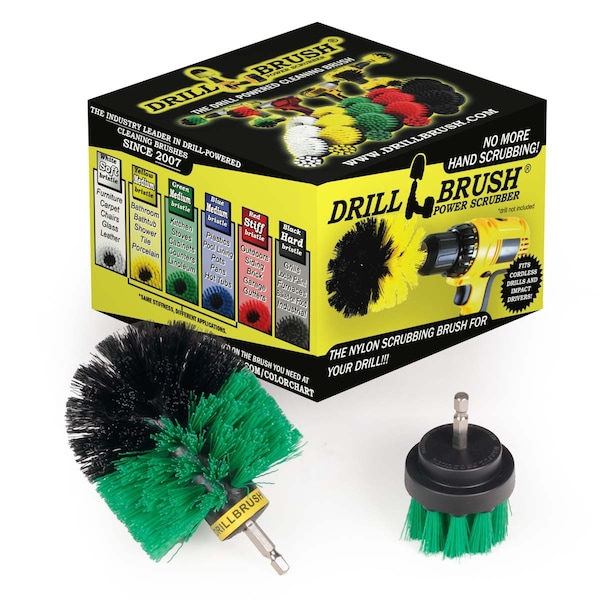 Brocha de Taladro Drillbrush Verde de Rigidez Media para Taladro Rotativo, Juego de 2 - G-S-2O-QC-DB