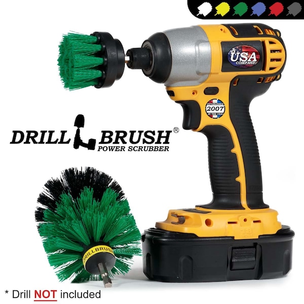 Brocha de Taladro Drillbrush Verde de Rigidez Media para Taladro Rotativo, Juego de 2 - G-S-2O-QC-DB