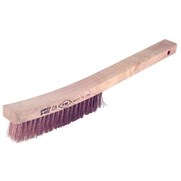 Herramientas de Seguridad Ampco Ampco Safety Tools 065-B-400 Cepillo de alambre redondo de mango largo de 4X19 filas - Longitud del alambre - 065-B-400