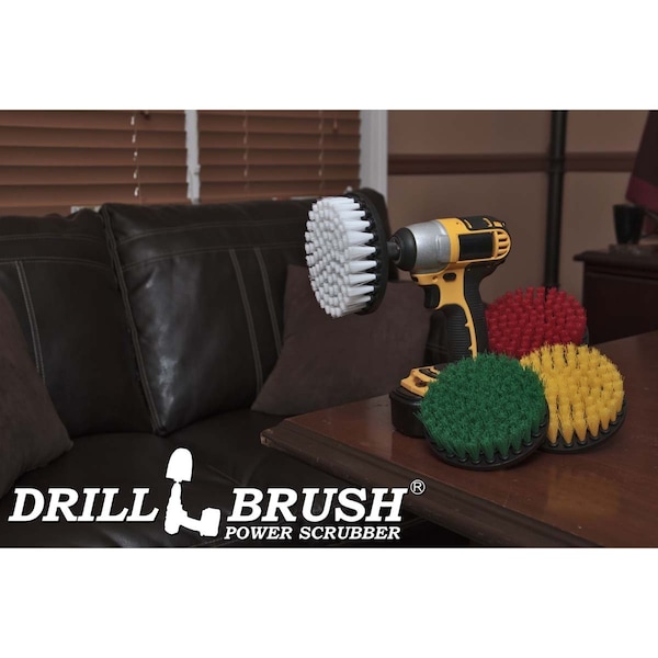 Cepillo de Taladro Power Scrubber de Useful Products 5 pulgadas de ancho x 5 pulgadas de largo, variedad - 5IN-S-GRWY-QC-DB