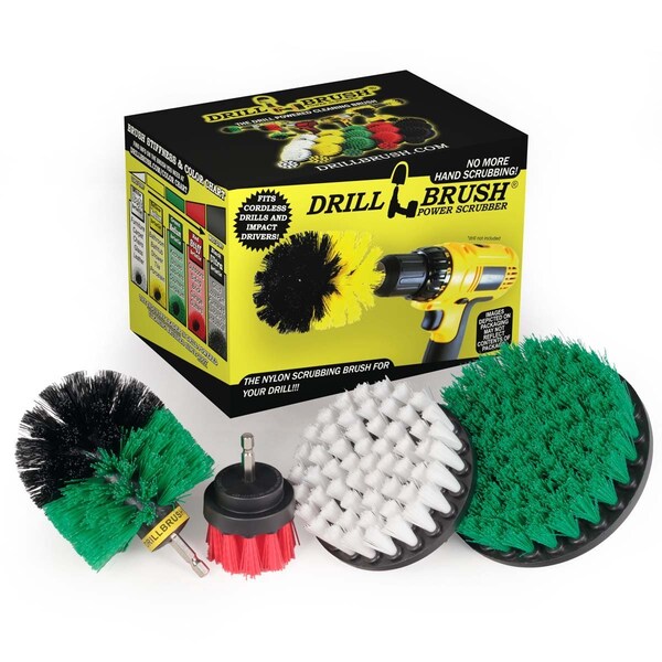 Cepillo de Taladro Power Scrubber de Useful Products 7 pulgadas de ancho 5 pulgadas de largo, variedad - S-W4G5OR2-QC-DB