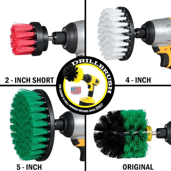 Cepillo de Taladro Power Scrubber de Useful Products 7 pulgadas de ancho 5 pulgadas de largo, variedad - S-W4G5OR2-QC-DB