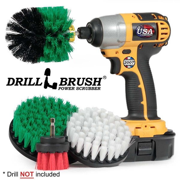 Cepillo de Taladro Power Scrubber de Useful Products 7 pulgadas de ancho 5 pulgadas de largo, variedad - S-W4G5OR2-QC-DB