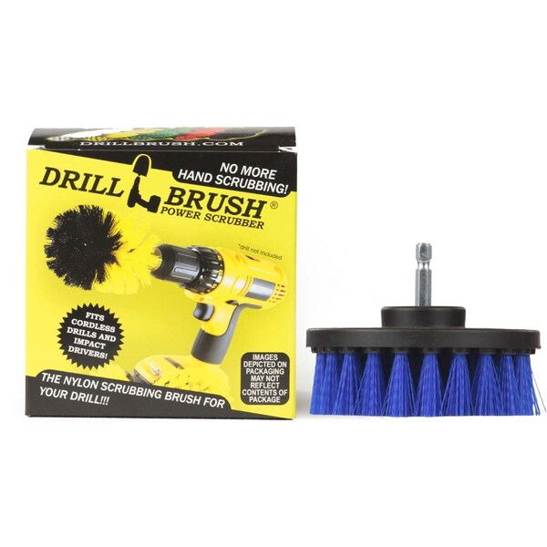 Cepillo Taladro Power Scrubber de Useful Products 4 pulgadas Ancho 4 pulgadas Largo, Azul - 4IN-S-B-QC-DB