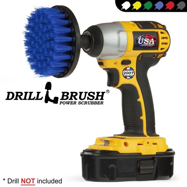 Cepillo Taladro Power Scrubber de Useful Products 4 pulgadas Ancho 4 pulgadas Largo, Azul - 4IN-S-B-QC-DB